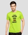 Shop Sadda Pain Half Sleeve T-Shirt Neon Green -Front