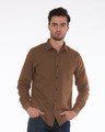 Shop Saddle Brown Slim Fit Shirt-Front