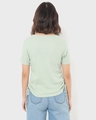 Shop Women's Sage Green Side Gather Slim Fit Short Top-Design