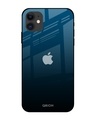 Shop Sailor Blue Premium Glass Cover For iPhone 12 (Impact Resistant, Matte Finish)-Front