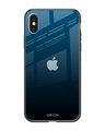 Shop Sailor Blue Premium Glass Cover For iPhone XS (Impact Resistant, Matte Finish)-Front
