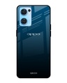 Shop Sailor Blue Premium Glass Cover For Oppo Reno7 5G (Impact Resistant, Matte Finish)-Front