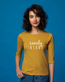 Shop Sanely Insane Round Neck 3/4th Sleeve T-Shirt-Front