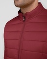 Shop Sangria Red Plain Puffer Jacket