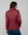 Shop Sangria Red Plain Puffer Jacket-Full