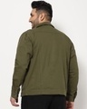 Shop Sap Green Plus Size Twill Jacket-Design