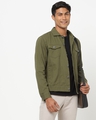 Shop Men's Sap Green Jacket-Front