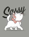 Shop Sassy Cat Boyfriend T-Shirt (DL) Meteor Grey-Full