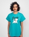 Shop Sassy Cat Boyfriend T-Shirt (DL) Tropical Blue-Design
