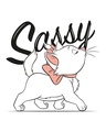 Shop Sassy Cat Boyfriend T-Shirt (DL) White-Full