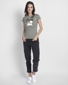 Shop Sassy Cat Half Sleeve T-Shirt (DL) Meteor Grey-Design
