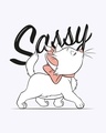 Shop Sassy Cat Half Sleeve T-Shirt (DL) White-Full