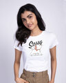 Shop Sassy Cat Half Sleeve T-Shirt (DL) White-Front