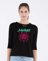 Shop Savage Beast Colorful Round Neck 3/4th Sleeve T-Shirt-Front