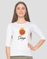 Shop Savage Burning Rose Round Neck 3/4th Sleeve T-Shirt-Front