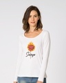 Shop Savage Burning Rose Scoop Neck Full Sleeve T-Shirt-Front