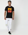 Shop Save Our Home Contrast Side Seam Panel T-Shirt- Black-Neon Green-Design