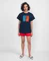 Shop Save Trees Boyfriend T-Shirt Navy Blue-Full