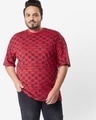 Shop Men's Savvy Red AOP Plus Size T-shirt-Front