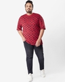 Shop Men's Savvy Red AOP Plus Size T-shirt-Full