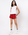 Shop Women's Savvy Red Side Stripes Shorts-Full