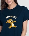 Shop Say Cheese Jerry Boyfriend T-Shirt Navy Blue (TJL)-Front