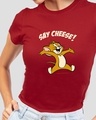 Shop Say Cheese Jerry Half Sleeve Printed T-Shirt Bold Red (TJL)-Front