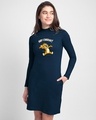 Shop Say Cheese Jerry High Neck Pocket Dress Navy Blue (TJL)-Front
