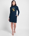 Shop Say Cheese Jerry High Neck Pocket Dress Navy Blue (TJL)-Design
