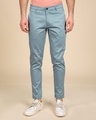 Shop Scandinavian Blue Slim Fit Cotton Chino Pants-Front
