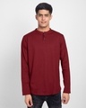 Shop Scarlet Red Full Sleeve Henley T-Shirt