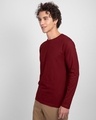Shop Scarlet Red Plain Full Sleeve T-Shirt-Full
