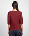 Shop Scarlet Red Round Neck 3/4th Sleeve T-Shirt-Design