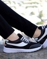 Shop Women's Black Color Blocked Sneakers-Full