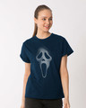 Shop Scream Mask Boyfriend T-Shirt-Front
