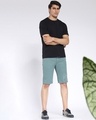 Shop Sea Green Men's Twill Shorts-Front