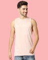 Shop Men's Seashell Pink Deep Armhole Oversized Vest-Front