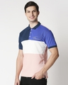 Shop Men's Seashell Pink & Blue Art is Art Color Block Polo T-shirt-Design