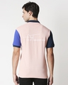 Shop Men's Seashell Pink & Blue Art is Art Color Block Polo T-shirt-Full