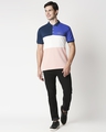 Shop Men's Seashell Pink & Blue Art is Art Color Block Polo T-shirt