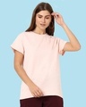 Shop Women's Seashell Pink Boyfriend T-Shirt-Front