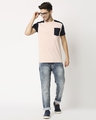 Shop Seashell Pink Color Block Pocket T-Shirt