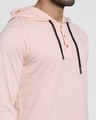 Shop Seashell Pink Henley Hoodie T-shirt