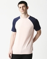 Shop Seashell Pink Raglan Half Sleeves T-Shirt-Front