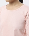 Shop Seashell Pink Round Neck 3/4 Sleeve T-Shirts