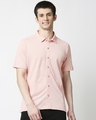 Shop Seashell Pink Solid Half Sleeve Shirt-Front
