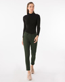 Shop Seaweed Green Lightweight Slim Oxford Pants-Full
