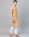 Shop Cream & Brown Printed Straight Kurta-Full