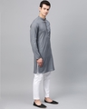 Shop Grey Embroidered Straight Kurta-Full