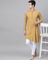 Shop Khaki Solid Asymmetrical Kurta With Pyjama